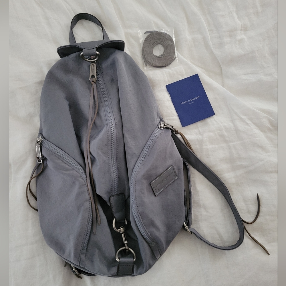 Rebecca Minkoff Julian Washed Nylon Backpack GREY